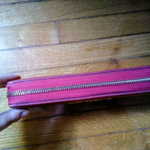 Trussardi Jeans large red leather wallet like new