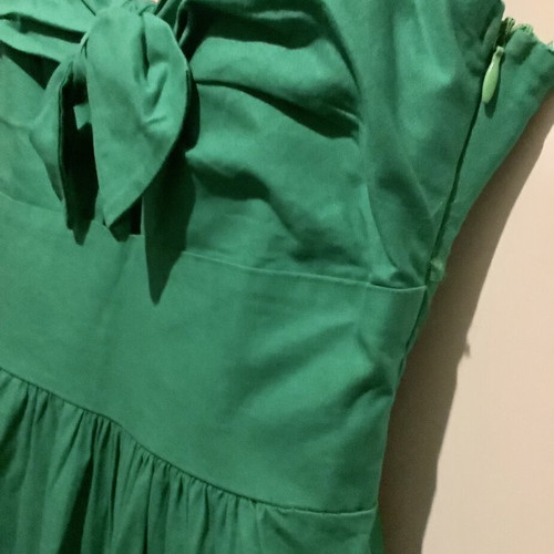 Midi dress cocktail style green cotton size XS/S like new