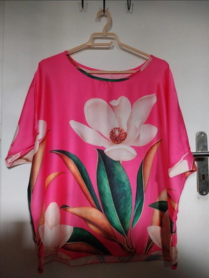 Satin blouse like new, pink, L/XL