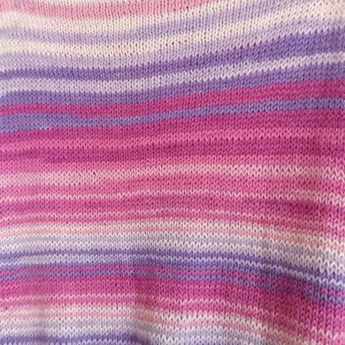 Handmade knitted summer dress cotton, size M, white and pink