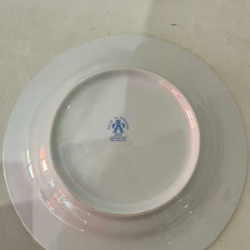 Arpo porcelain plate set of 11 vintage used, made in Romania