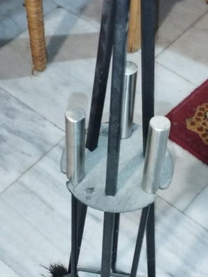 Fireplace tool set with stand used, excellent condition