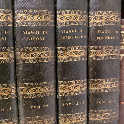 Raccolta di Viaggi μεταχειρισμένη έκδοση 1840-1845, 16 τόμοι σε 12 δερματόδετα βιβλία