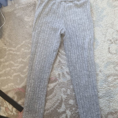 Ribbed leggings women gray like new