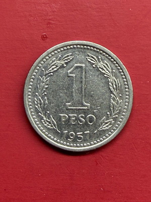 Argentina 1 Peso 1957 coin used