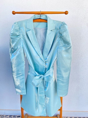 Φόρεμα Missguided τύπου blazer τιρκουάζ σαν καινούργιο