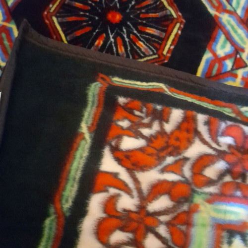 Vintage Velour Blanket double size new old stock