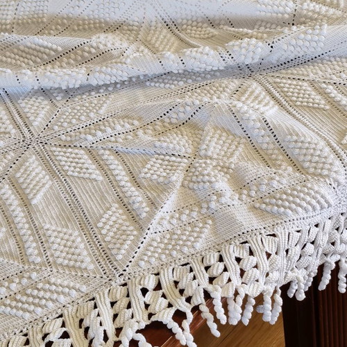 Handmade knitted blanket like new 160x210