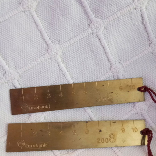 Eurobank metal ruler set used