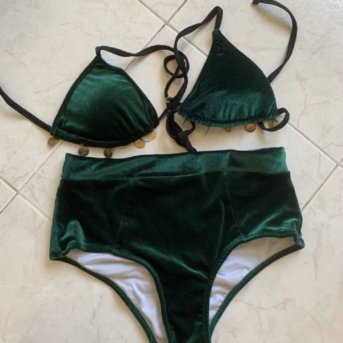 Velvet high-waisted swimsuit new emerald size 38