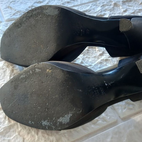 Nak black satin evening sandals size 37