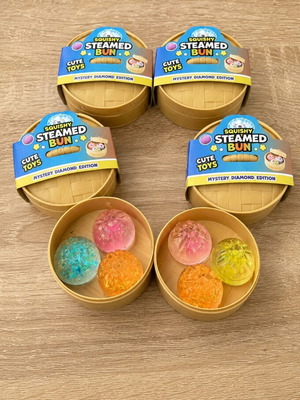 Squishy set of 3 small toys, like new, random colors