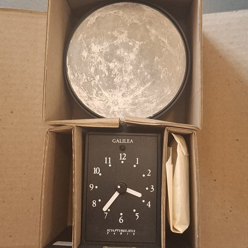 Galilea Moonphase Επιτραπέζιο Ρολόι Vintage 1980s Bernard Vuarnesson Πλήρες Ημερολόγιο καινούργιο