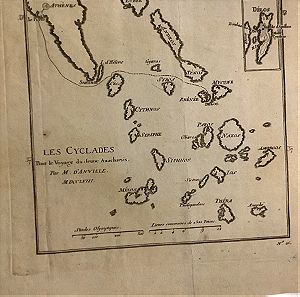 1790 Χάρτης Κυκλάδων Barbie du bogage χαλκογραφια