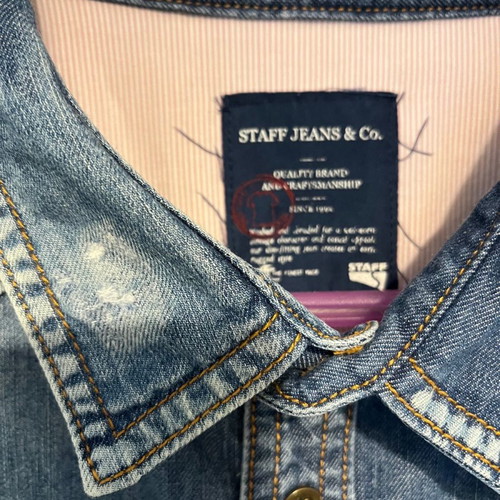Staff Jeans shirt new, size M, dark blue denim