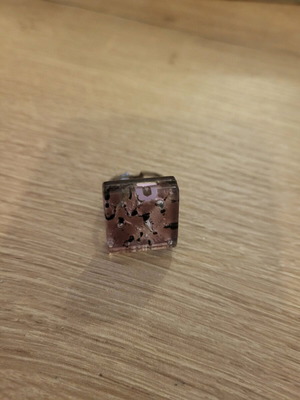 Ring 15.7 mm worn few times, gray and pink