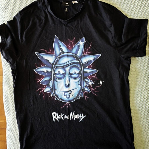 H&M Rick and Morty T-Shirt size L like new, black