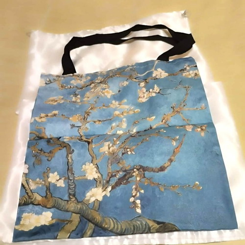 Almond Blossoms Van Gogh Fabric Shoulder Bag new, blue multicolor