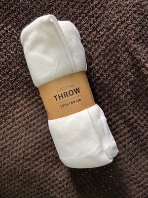 Skogvikke fleece throw 130x160 white new