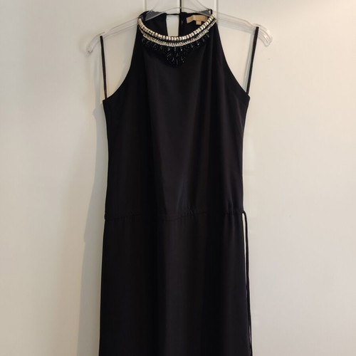 Black maxi dress with decorative neckline Soky & Soka