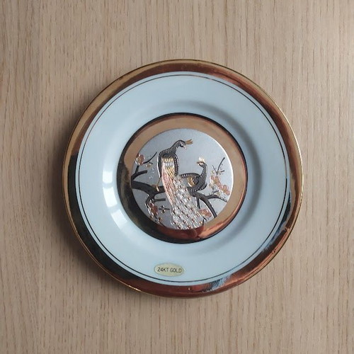 Decorative Plate The Art of Chokin Japan 24K Gold like new