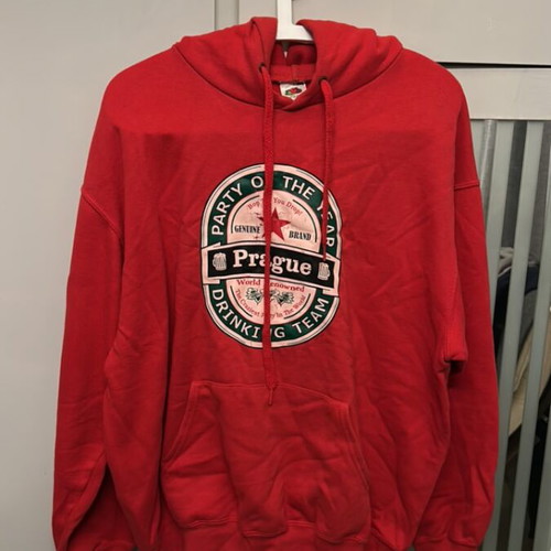 Prague hoodie red with hood like new, size large