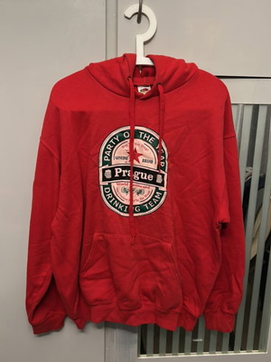 Prague hoodie red with hood like new, size large