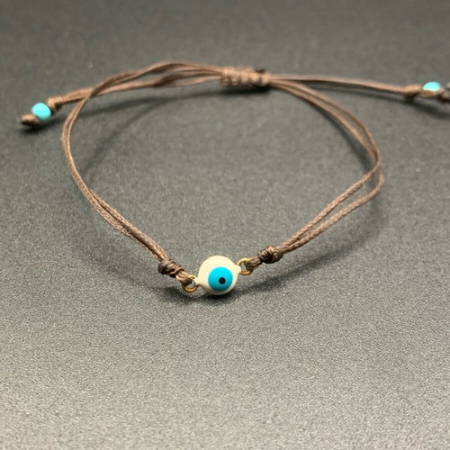 Macrame evil eye bracelet new, adjustable size, handmade