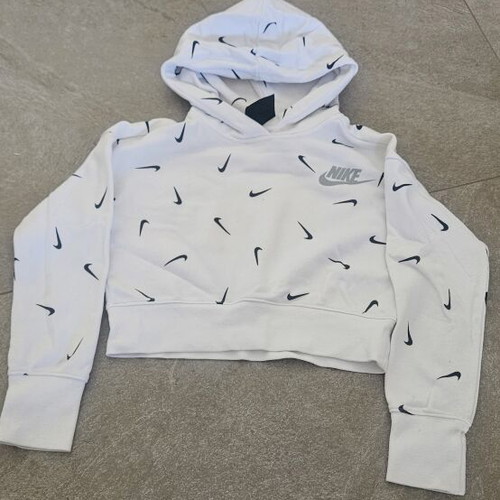 Nike crop top hoodie for girls like new, white