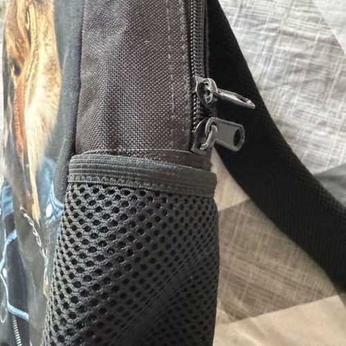 Large backpack used, black, comfortable with padding