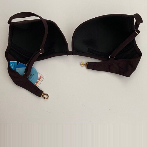 Luna brown triangle bikini bra new with cups and underwire