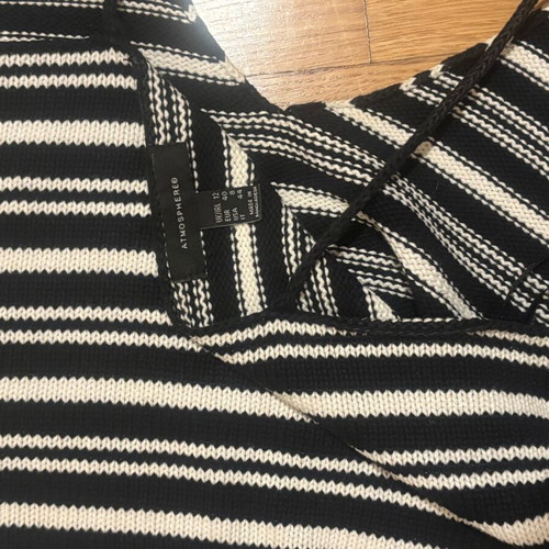 Striped knitted crop top like new, blue and white, size L