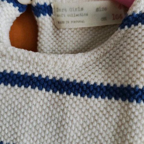 Zara dress used for 3-4 years old, white with blue stripes