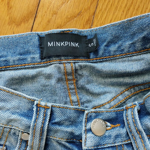 Minkpink blue shorts like new with frayed edges size S