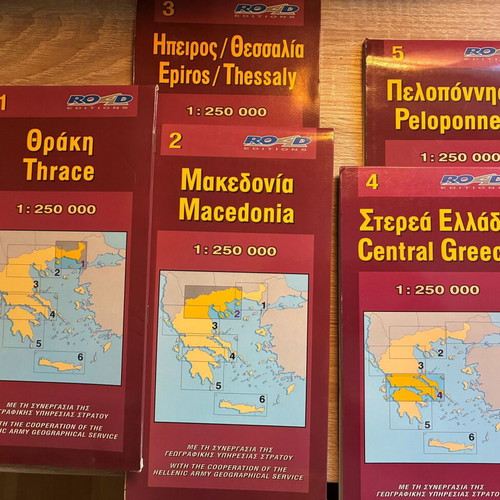 Road Editions Complete Set of Greece Maps like new