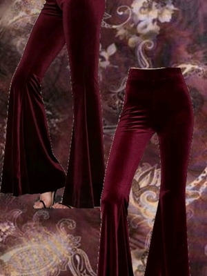 Shein red velvet trouser new, gothic style missing one pocket