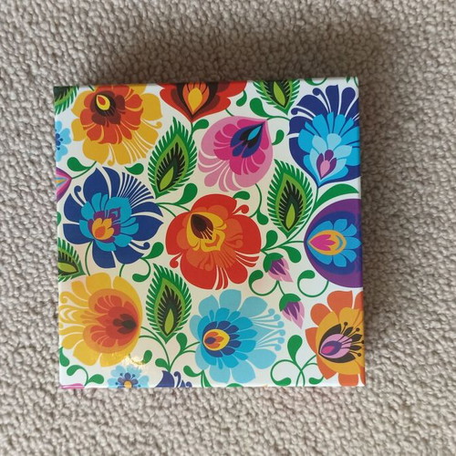 Coasters floral set of 6 in box from Poland like new