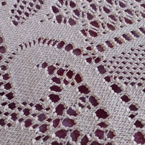 Knitted quilt for double bed new, 2.50×2.05 m, ecru color