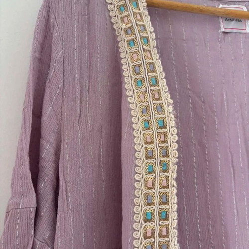 Achilleas Accessories kaftan, purple lilac with embroidery