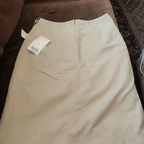 Skirt light olive knee-length, new, cotton with polyester, size S
