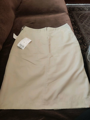Skirt light olive knee-length, new, cotton with polyester, size S