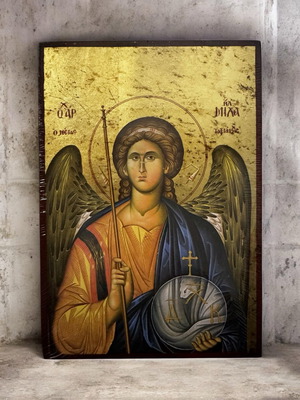 Byzantine silk screen icon Archangel Michael new