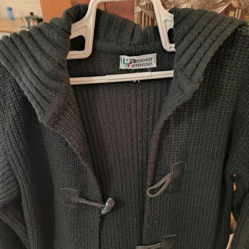 Wool cardigan used, size L, black