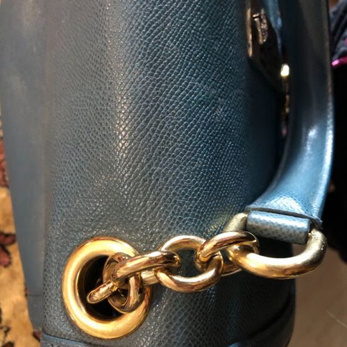 Dolce & Gabbana Padlock crossbody bag like new, blue saffiano leather
