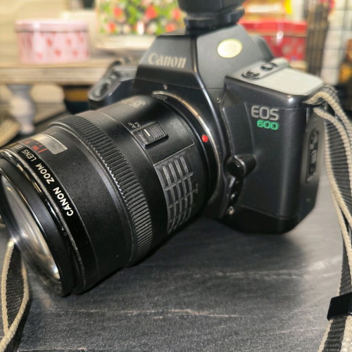 Canon EOS 600 and 1000F with 2 EF lenses and flash like new