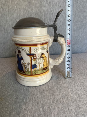 German beer stein with lid used