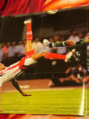 Rivaldo giant poster used, double-sided, Olympiakos