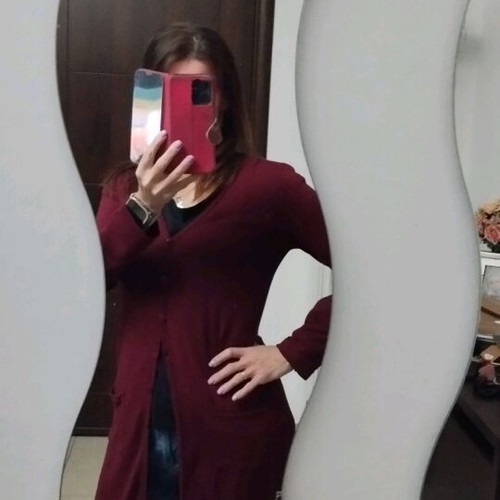 Long cardigan red like new, size S