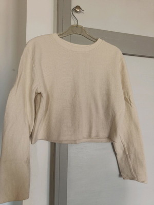 Zara women's crop knit top like new, beige