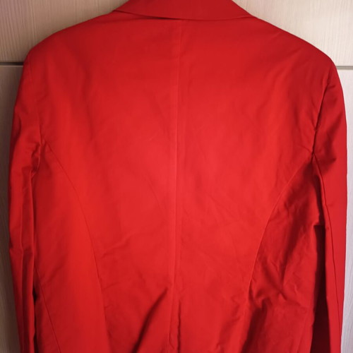 Women's red jacket size 56 like new with shoulder pads